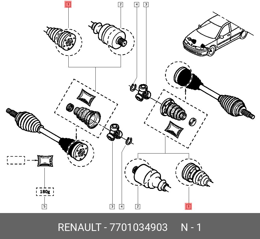 Пыльник ШРУСа - Renault 7701034903