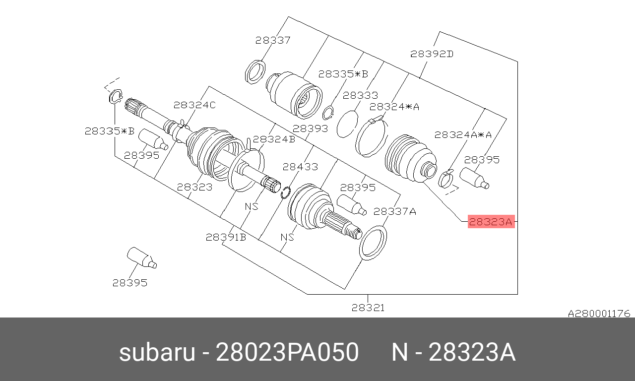 Пыльник ШРУСа - Subaru 28023PA050