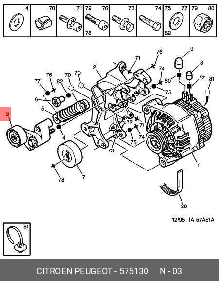 Натяжитель приводного ремня - Citroen/Peugeot 575130