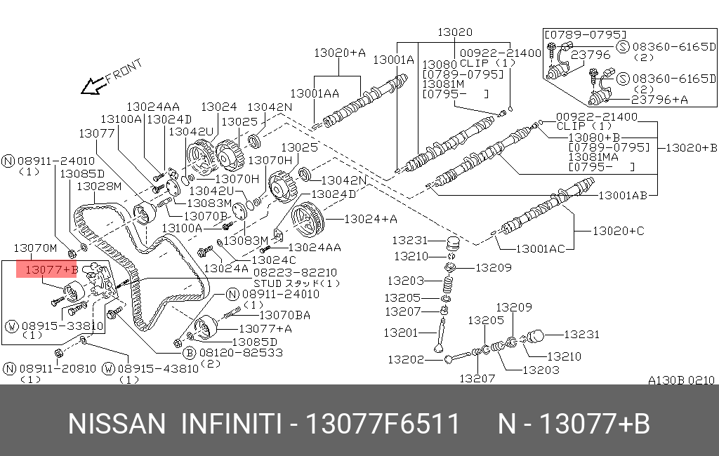 Ролик обводной ремня ГРМ - Nissan 13077-F6511