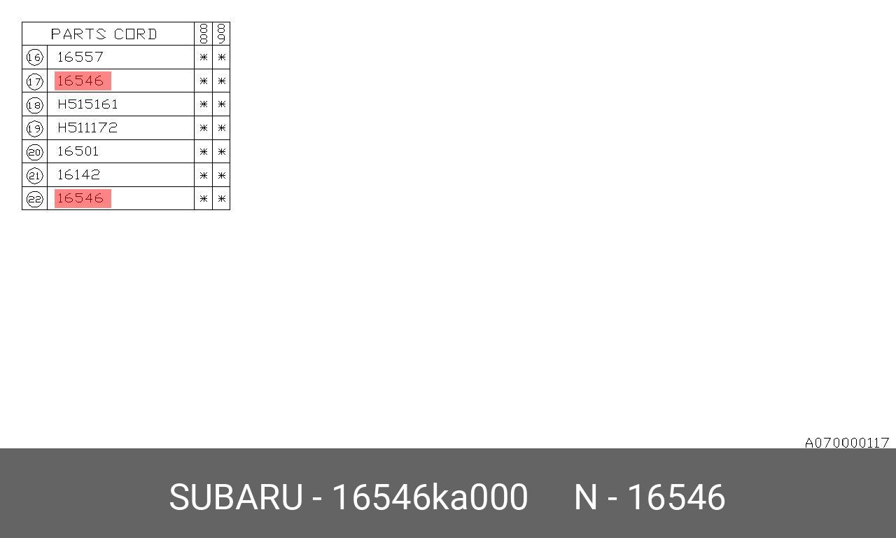 Фильтр воздушный - Subaru 16546KA000