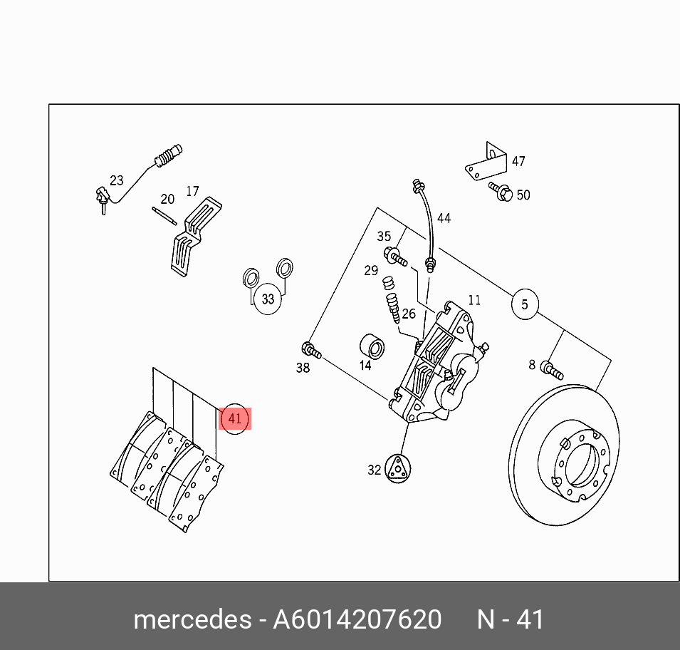 Колодки тормозные дисковые | перед | - Mercedes A6014207620