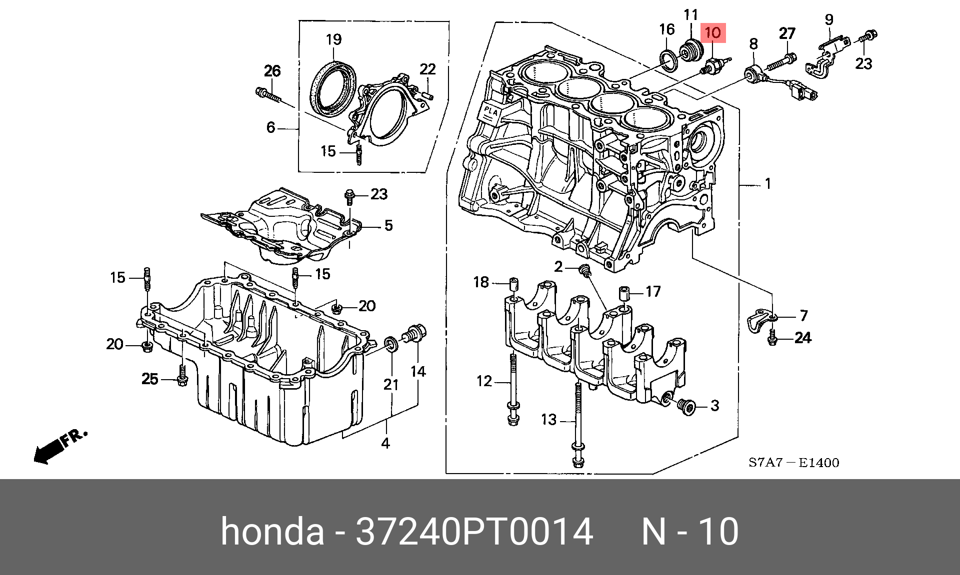 Датчик давления масла - Honda 37240-PT0-014