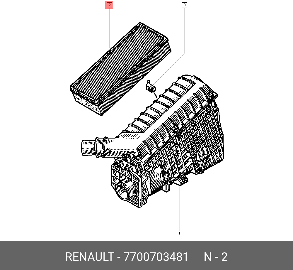 Фильтр воздушный - Renault 7700703481