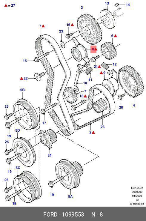 Ролик натяжной ГРМ - Ford 1099553