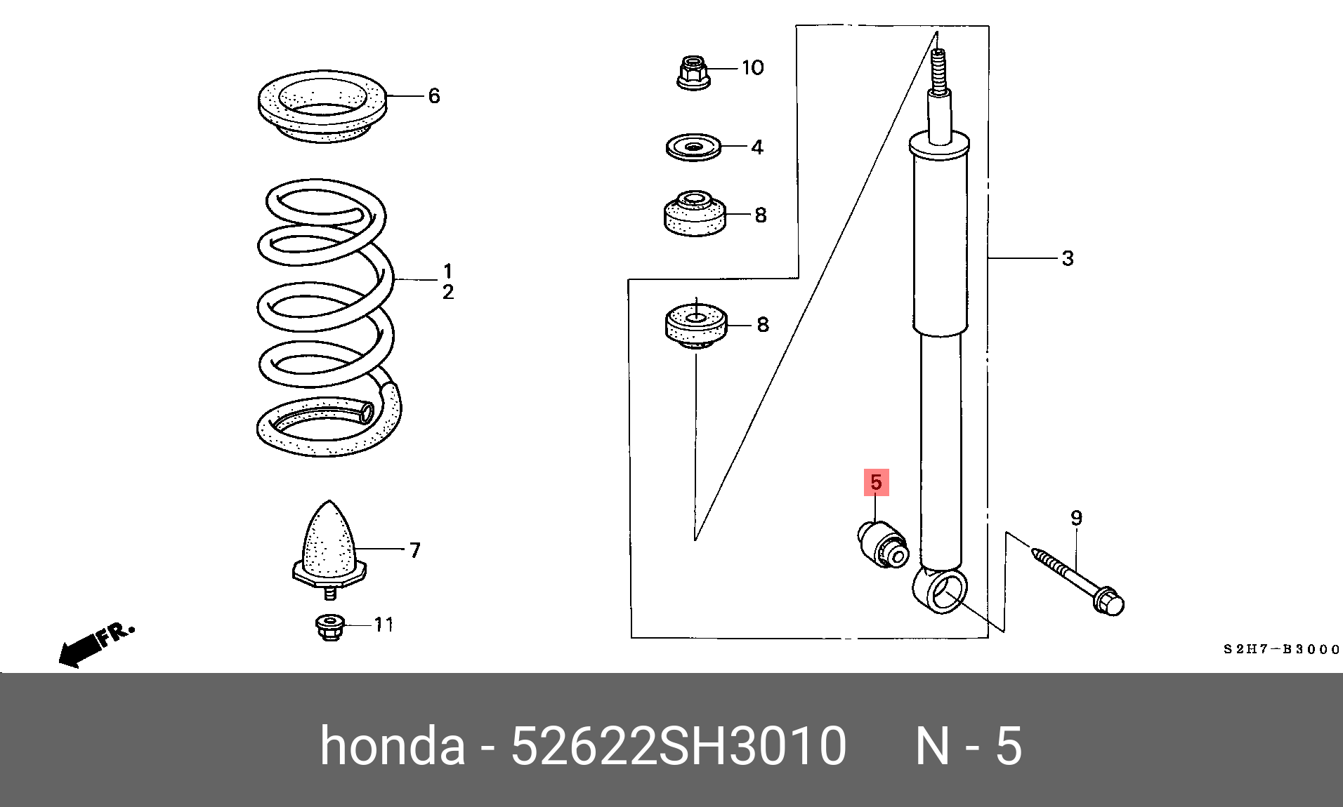 Сайлентблок рычага подвески | перед | - Honda 52622-SH3-010