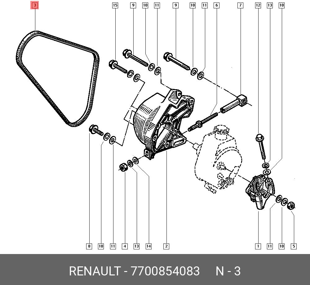 Ремень клиновой - Renault 7700854083