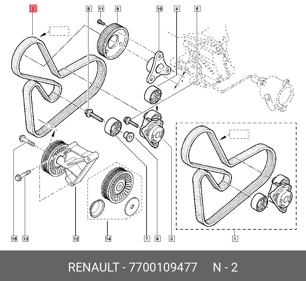 Ремень поликлиновый   - Renault 7700109477