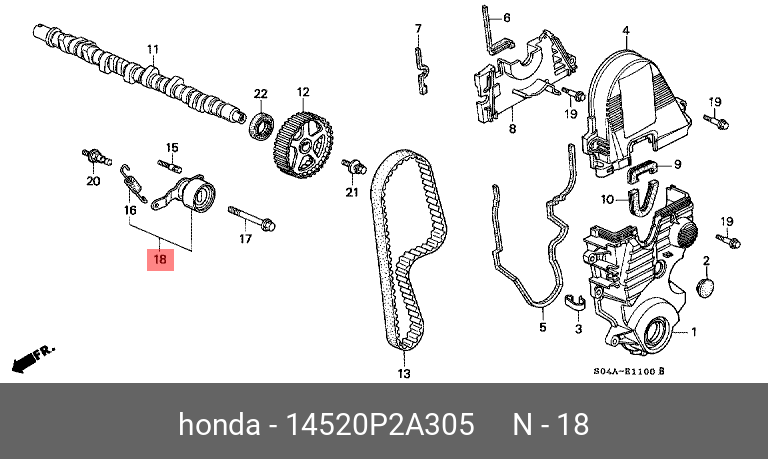 Натяжитель ремня ГРМ - Honda 14520-P2A-305