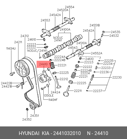Ролик натяжной ГРМ - Hyundai/Kia 2441032010