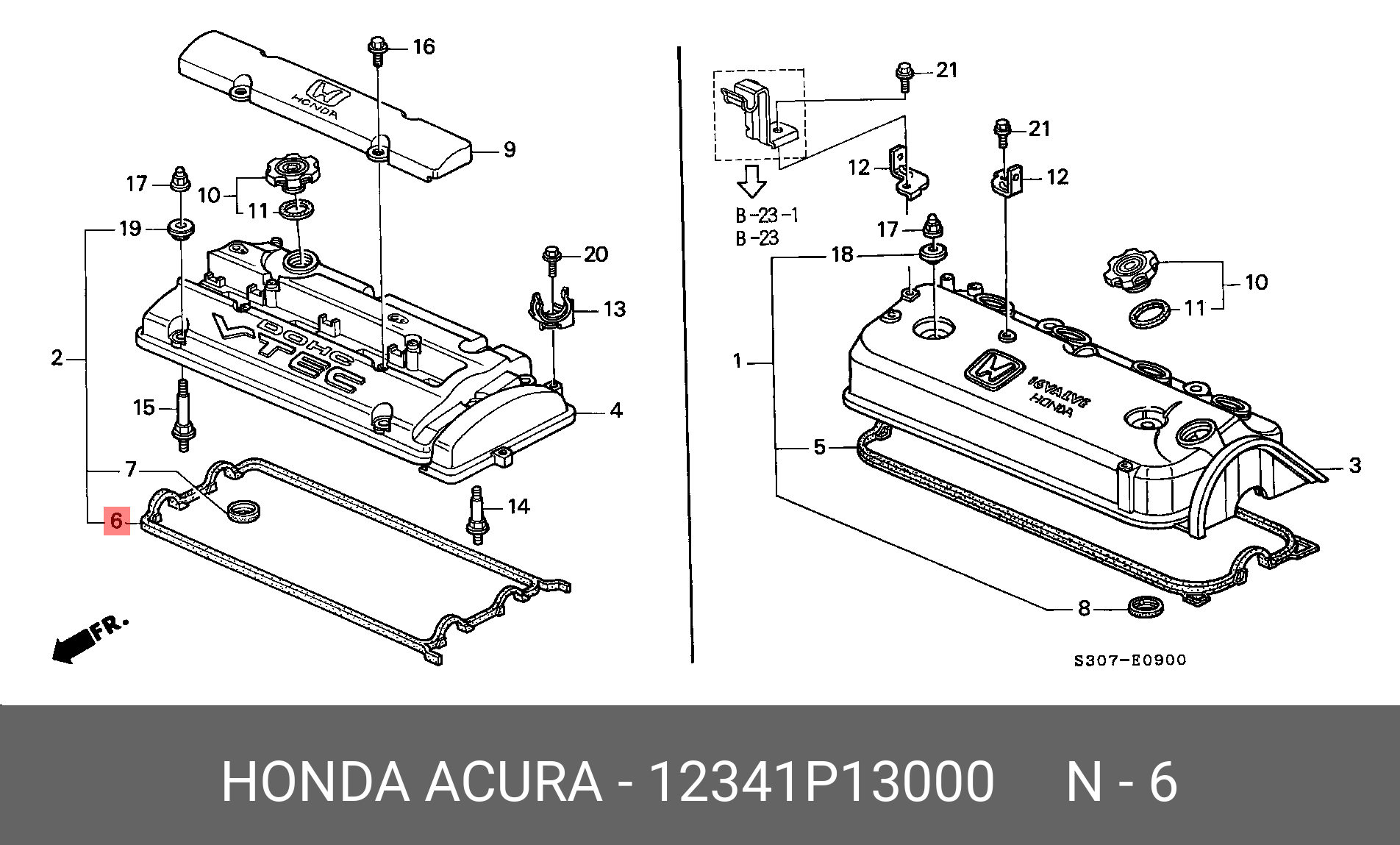 Прокладка крышки клапанов - Honda 12341-P13-000