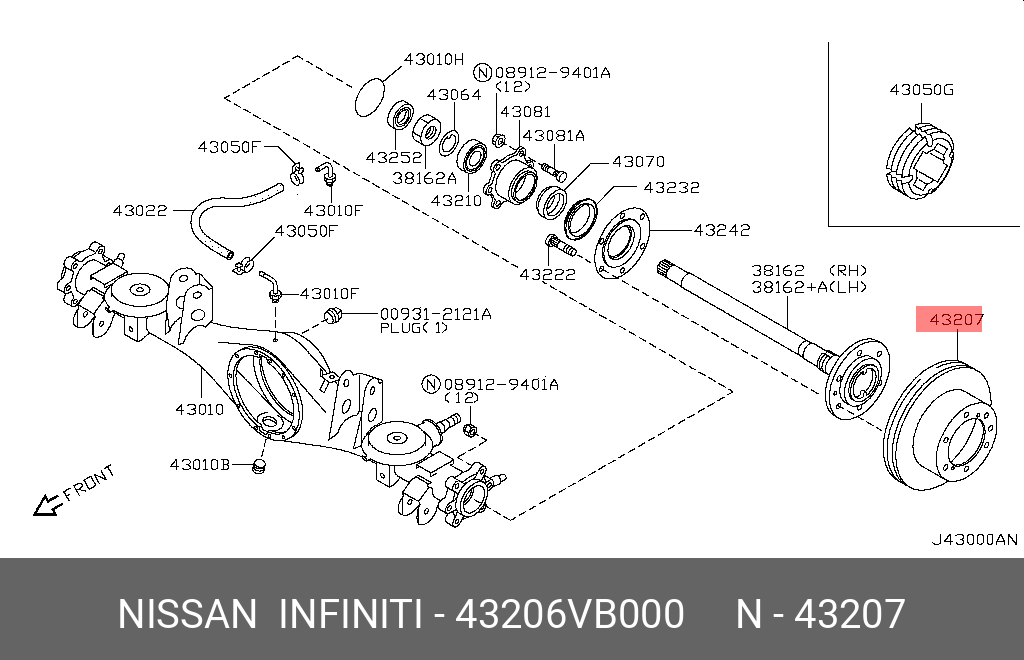 Диск тормозной | зад | - Nissan 43206-VB000