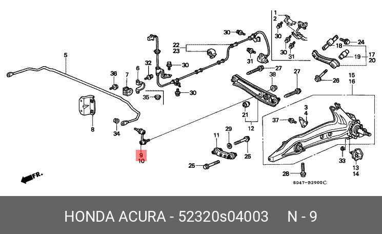 Стойка стабилизатора | перед прав | - Honda 52320-S04-003