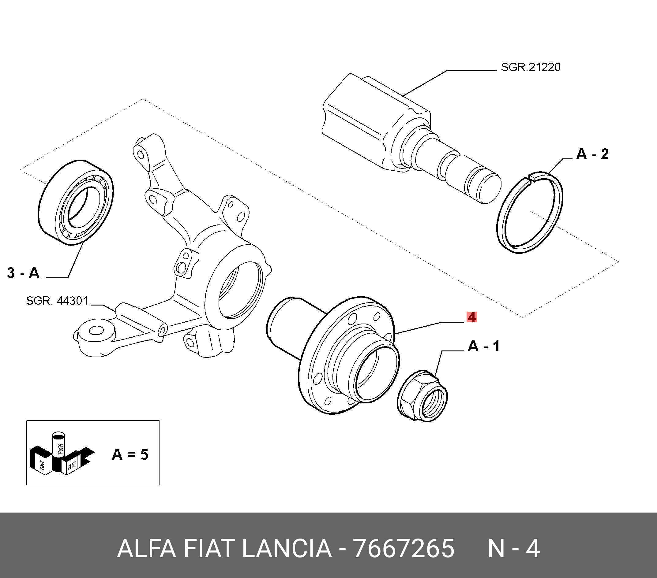 Ступица колеса | перед | - Fiat/Alfa/Lancia 7667265