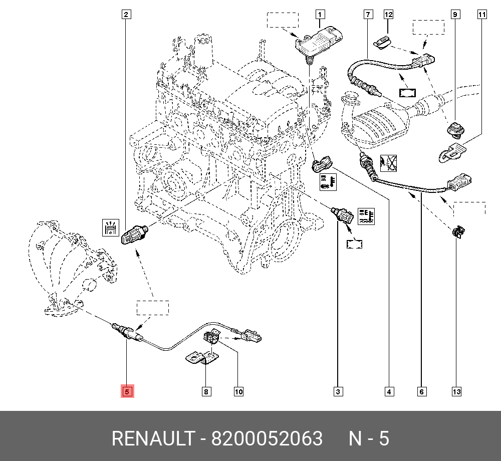 Датчик кислородный  - Renault 8200052063