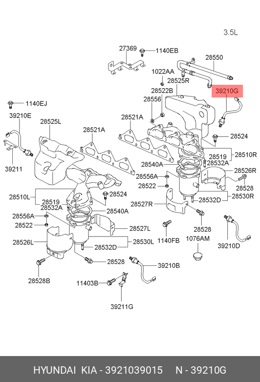 Датчик кислородный  - Hyundai/Kia 3921039015