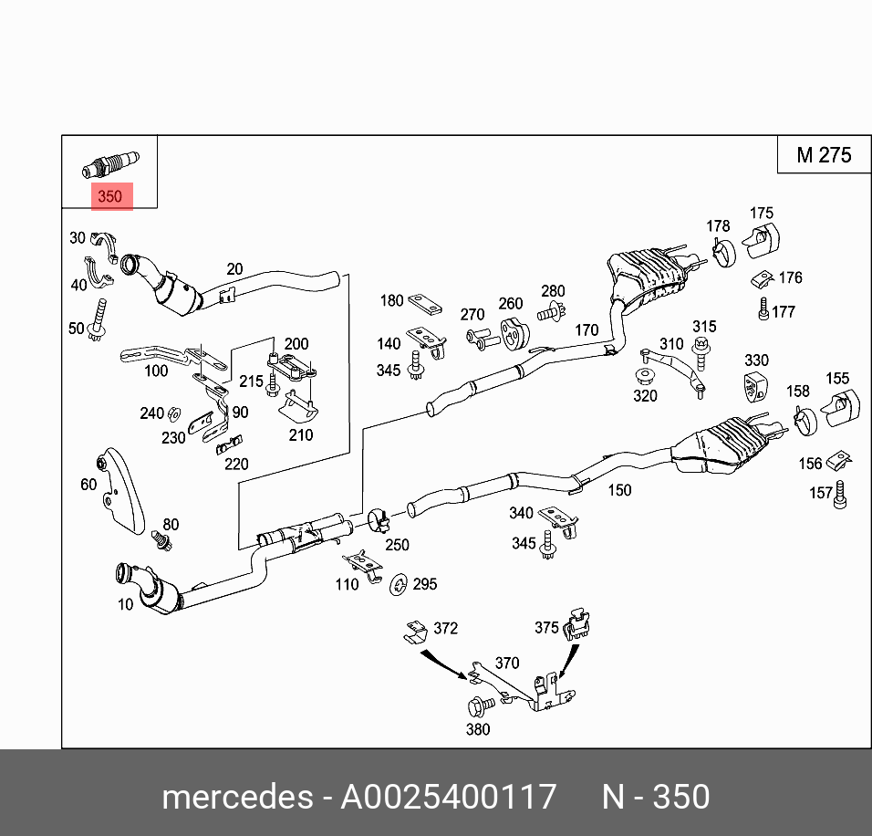 Датчик кислородный  - Mercedes A0025400117