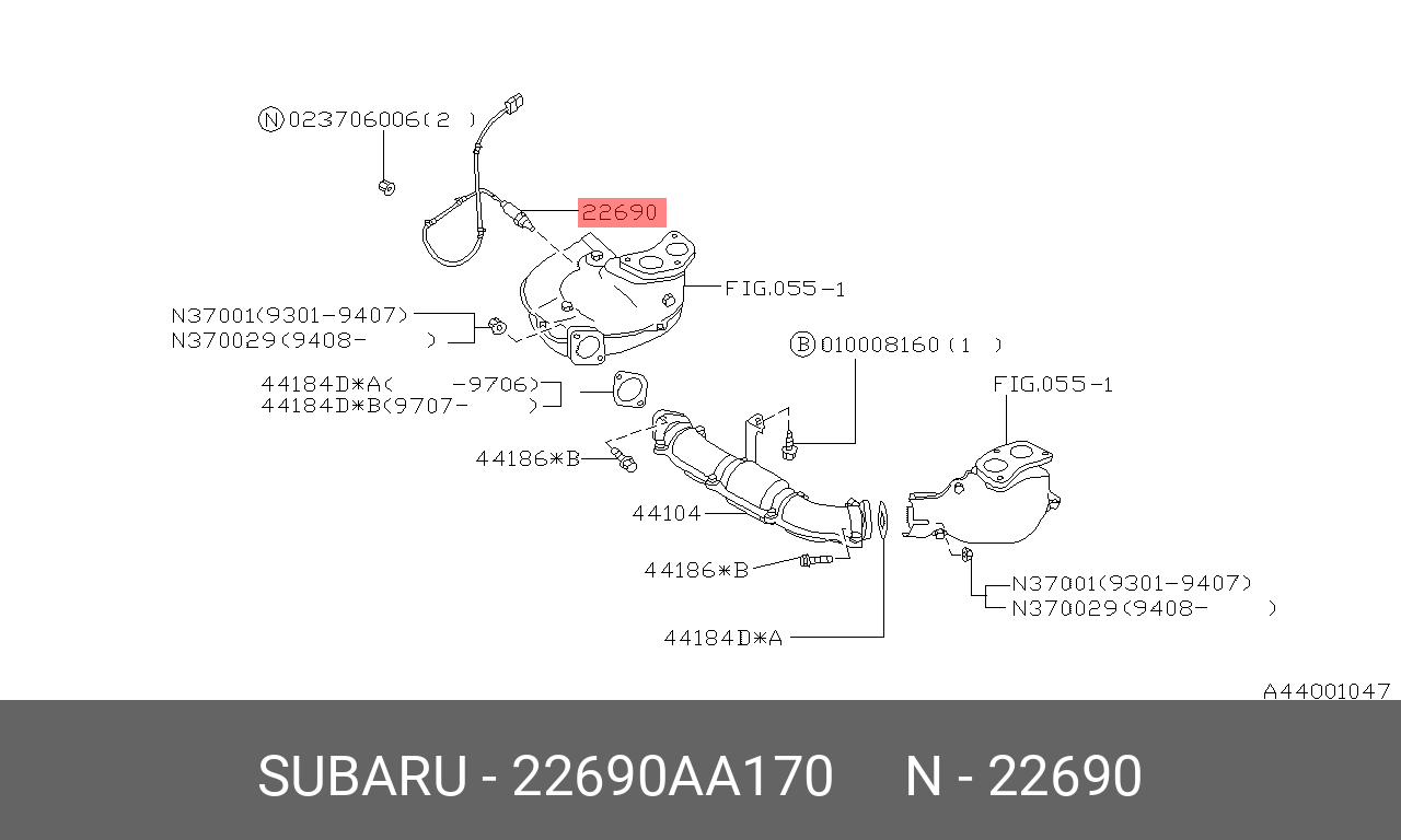 Датчик кислородный   - Subaru 22690AA170