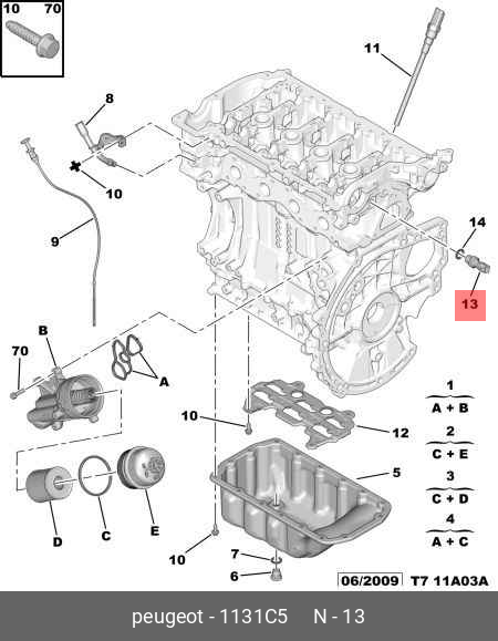 Датчик давления масла - Citroen/Peugeot 1131.C5