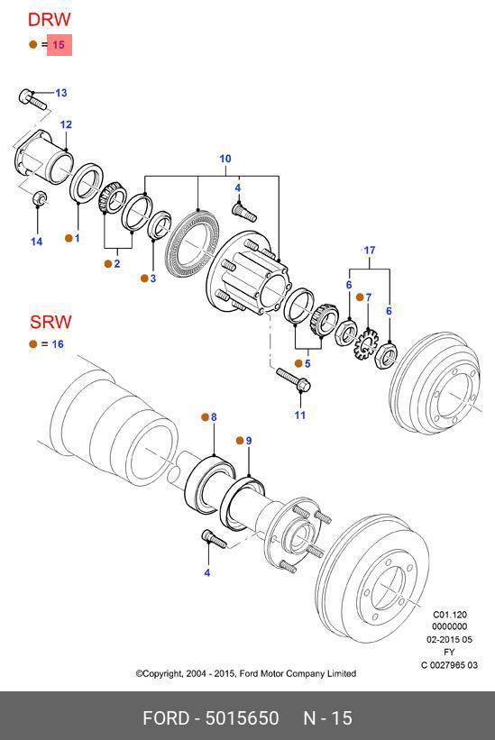 Комплект подшипника ступицы колеса | зад | - Ford 5015650