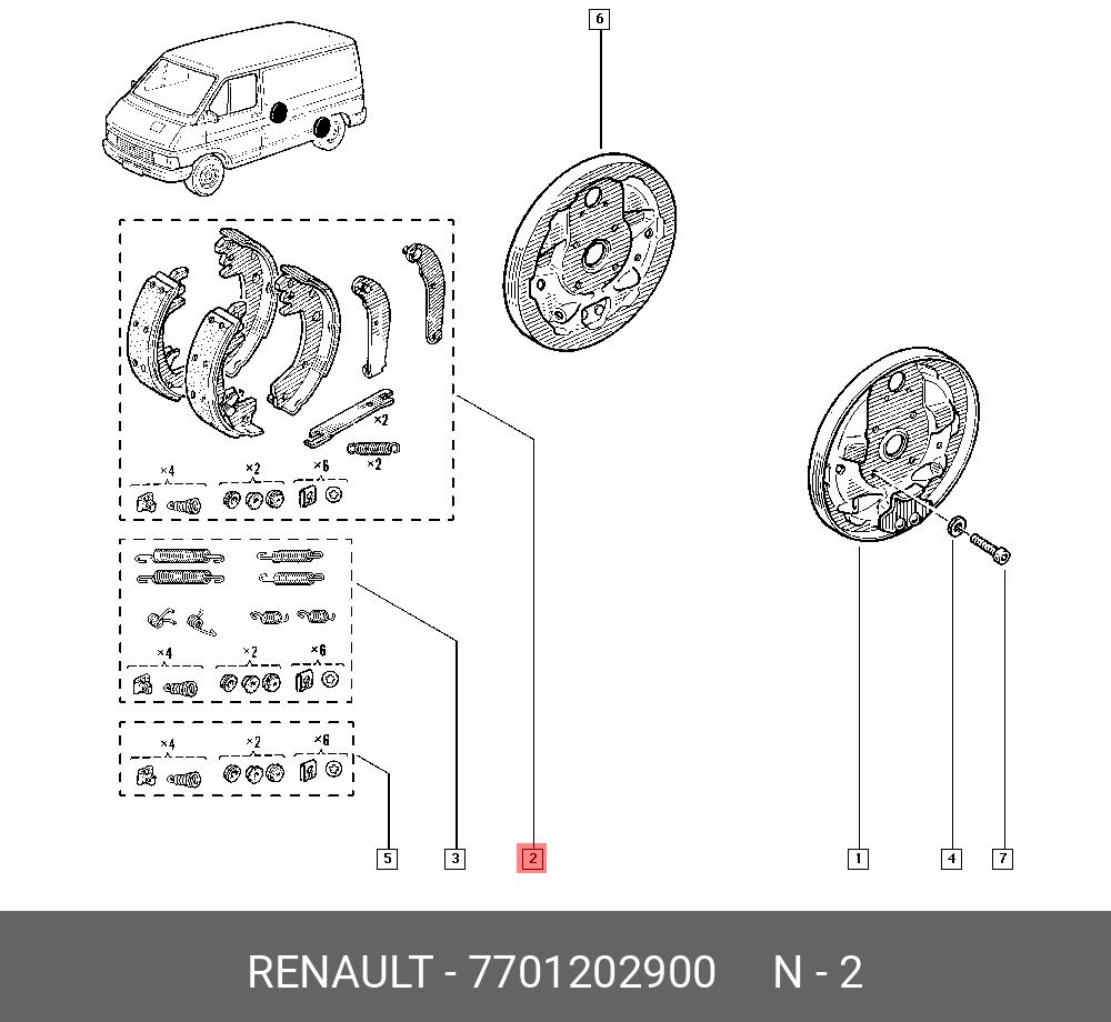 Колодки тормозные дисковые | зад | - Renault 7701202900