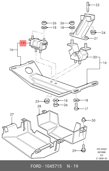 Подушка двигателя - Ford 1045715
