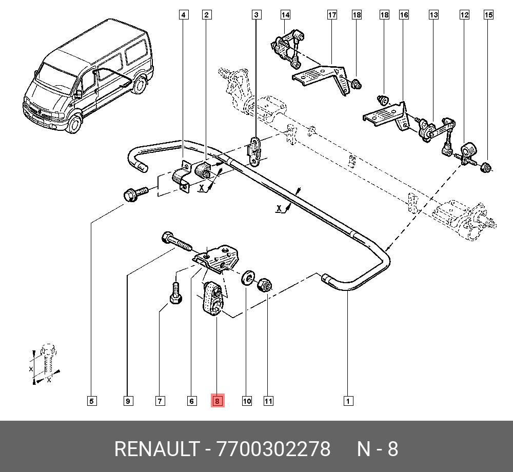 Сайлентблок рычага подвески | зад | - Renault 7700302278