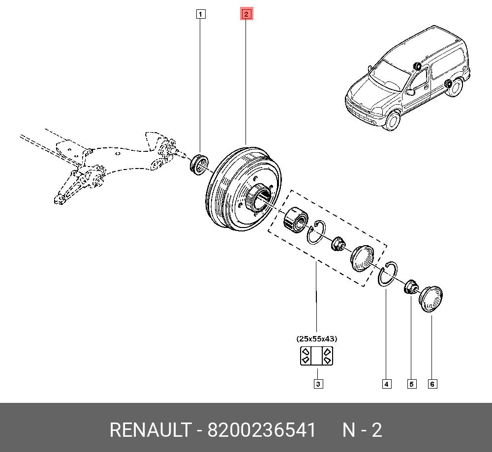 Барабан тормозной  - Renault 8200236541