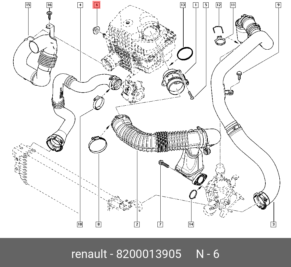 Втулка опорн корпуса возд фильтр(рез) - Renault 8200013905