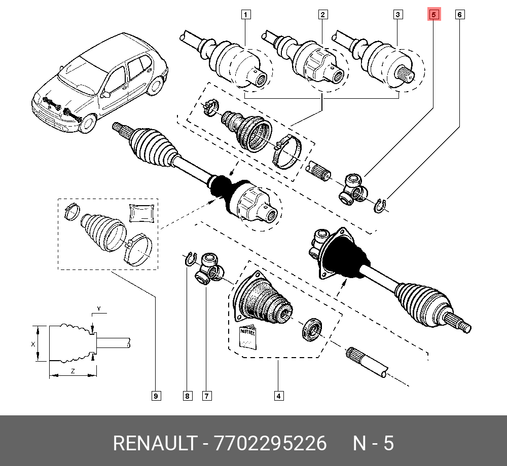 Шрус внутренний | перед лев | - Renault 7702295226