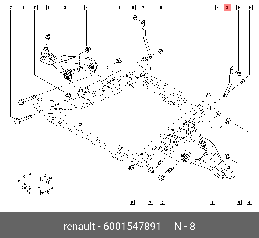 Рычаг подвески - Renault 6001547891
