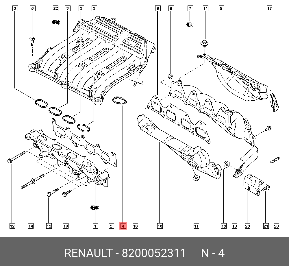 Прокладка двигателя - Renault 8200052311