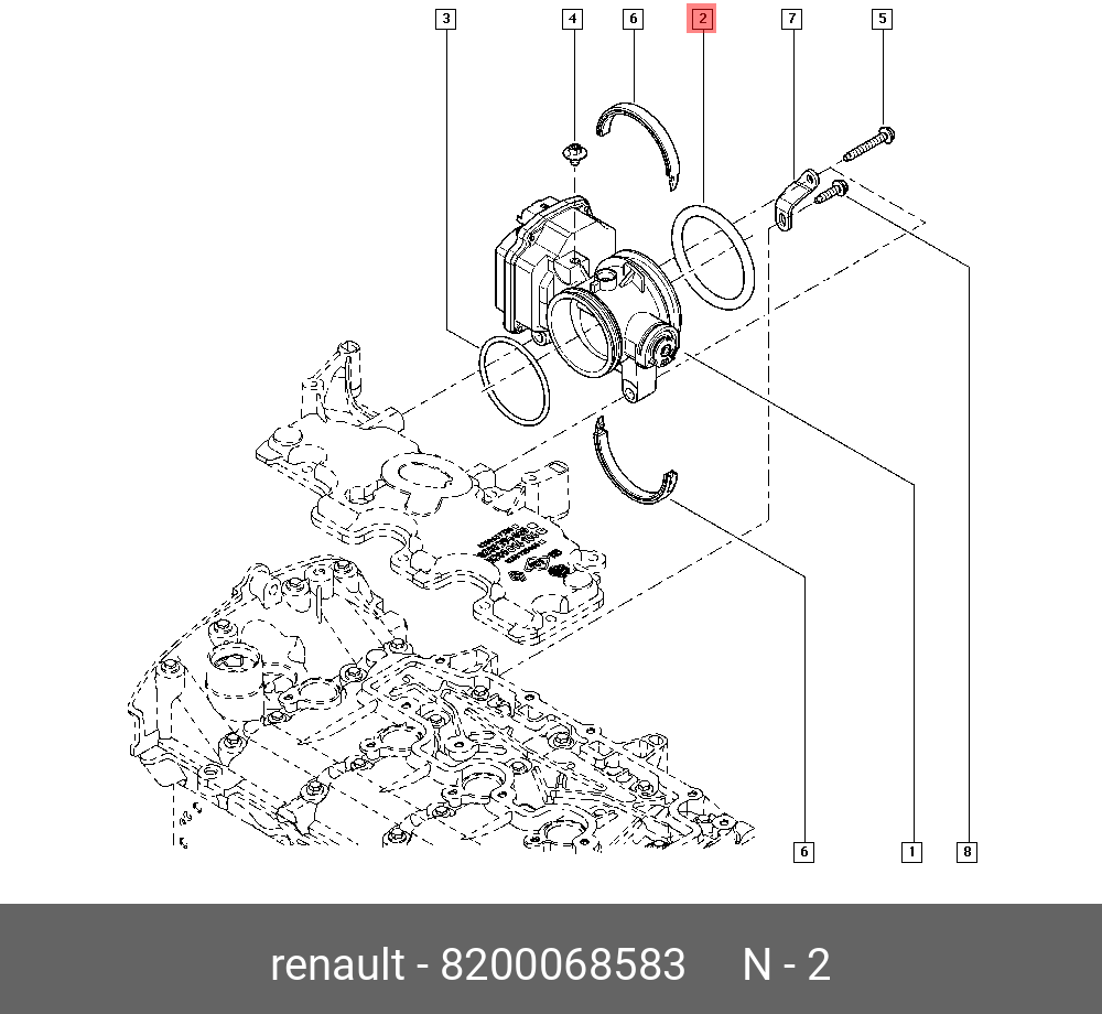 Прокладка корпуса дроссельной заслонки - Renault 8200 068 583