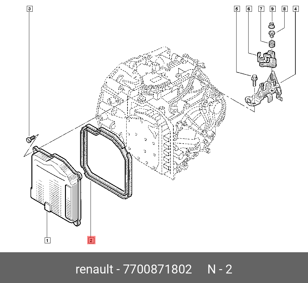 Прокладка поддона акпп - Renault 7700871802