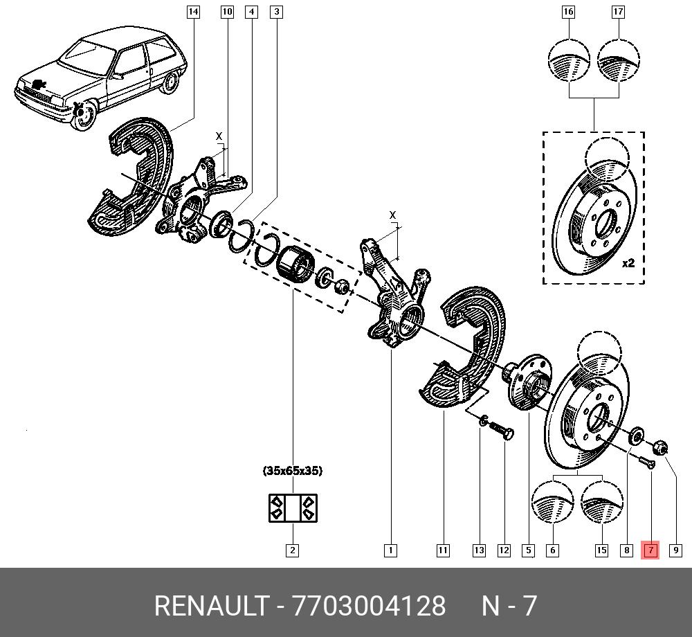 Болт | перед | - Renault 7703004128
