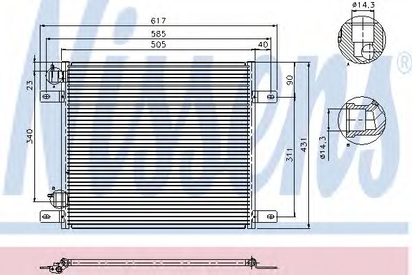 Радиатор кондиционера - Nissens 94800