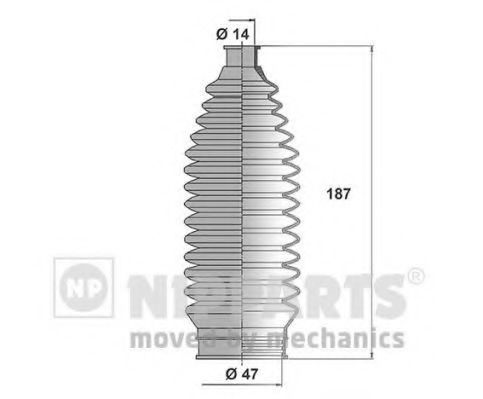 Комплект пыльника рулевого управления - Nipparts J2 843 011