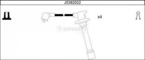 Комплект высоковольтных проводов - Nipparts J5 382 022