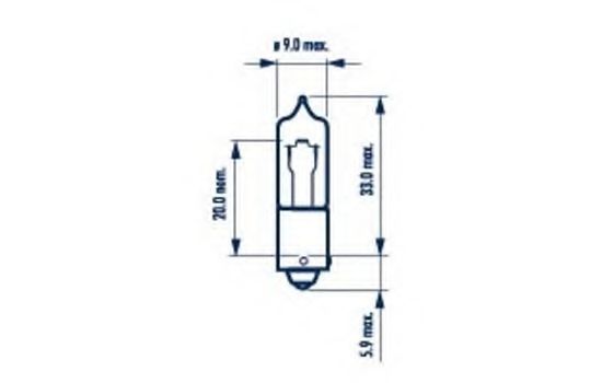 Лампа H21W 24V 21W BAY9s NVA CP