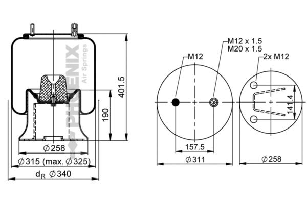 Подушка подвески - Phoenix 1DK23L-25