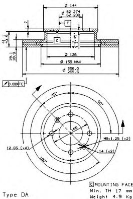 Диск тормозной Standard | перед |