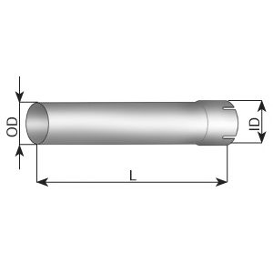 Труба компенсатор d 120,0 mm (4 3/8) l=600 mm (цинк) - Dinex 93620