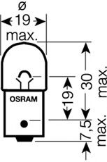 Комплект ламп r10w 12V 10W BA15s original line качество оригинальной з/ч (оем) 2шт.(1к-т) - Osram 5008-02B