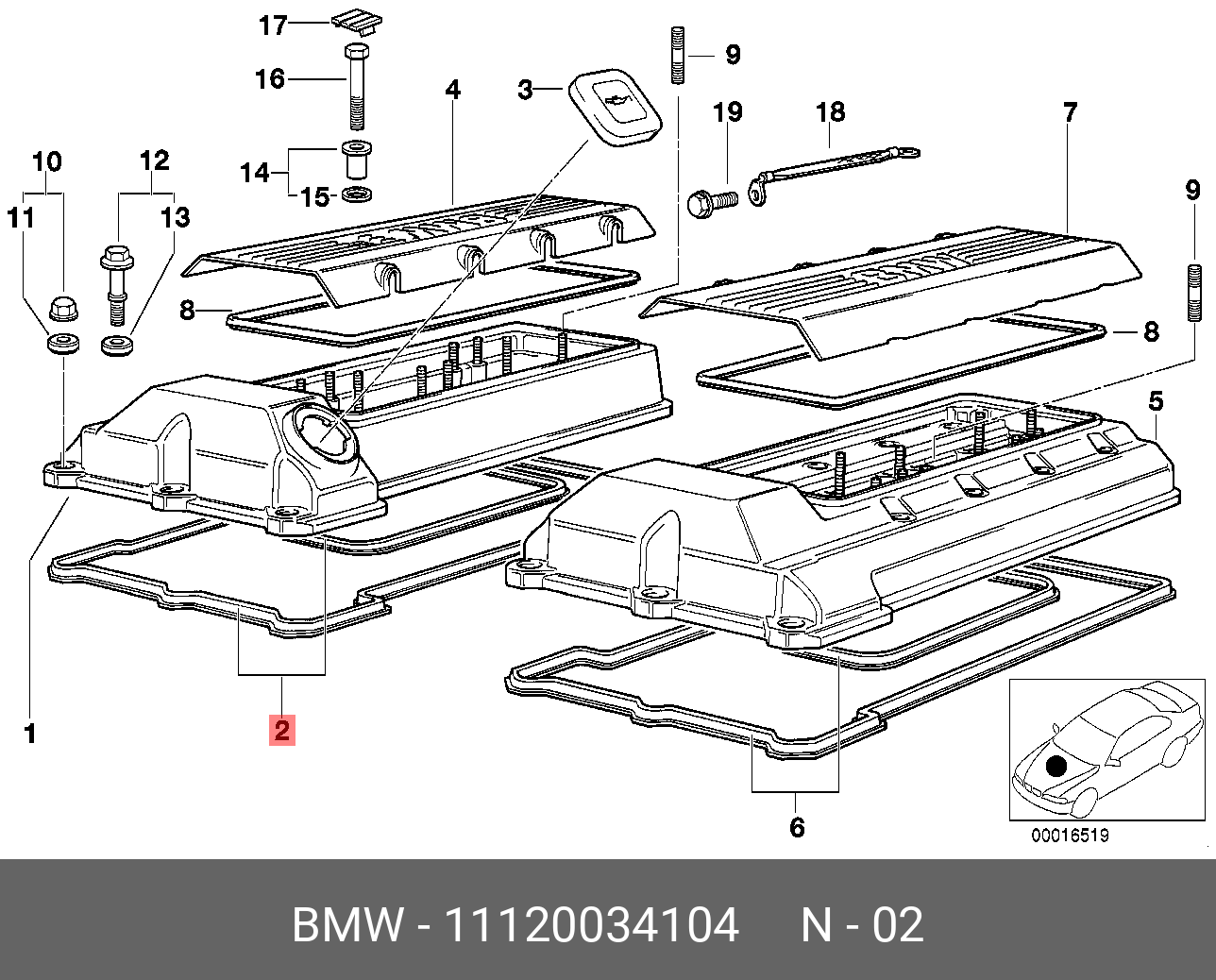 Комплект прокладок - BMW 11 12 0 034 104