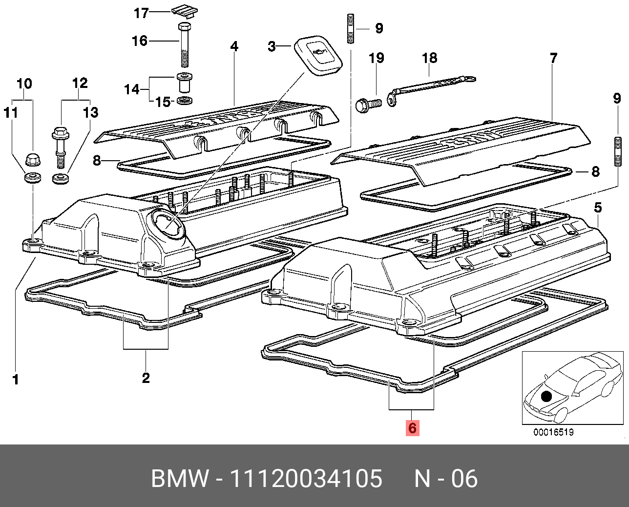 Комплект прокладок - BMW 11 12 0 034 105