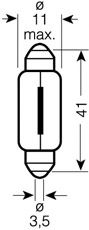 Комплект ламп C5W 12V 10W sv8.5-8 original line качество оригинальной з/ч (оем) 2шт.(1к-т) - Osram 6411-02B