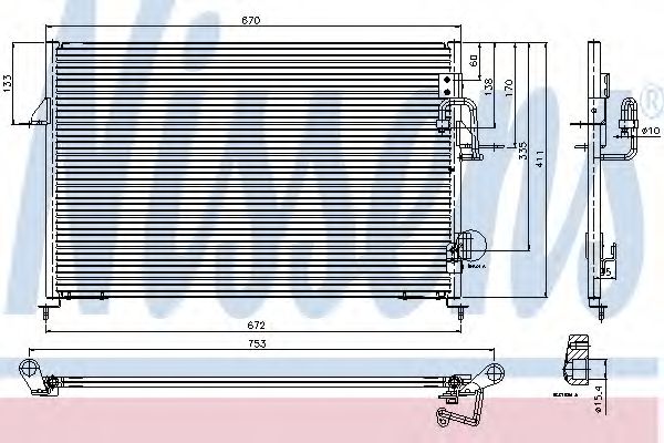 Радиатор кондиционера - Nissens 94808