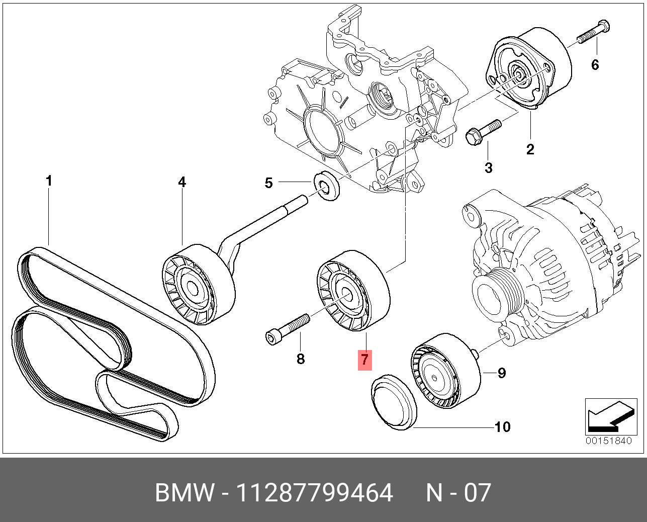 Ролик m47m57 обводно - BMW 11 28 7 799 464