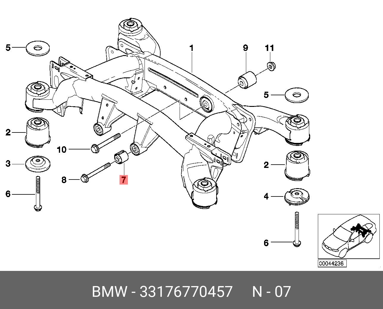 Подушка раздаточной коробки - BMW 33 17 6 770 457