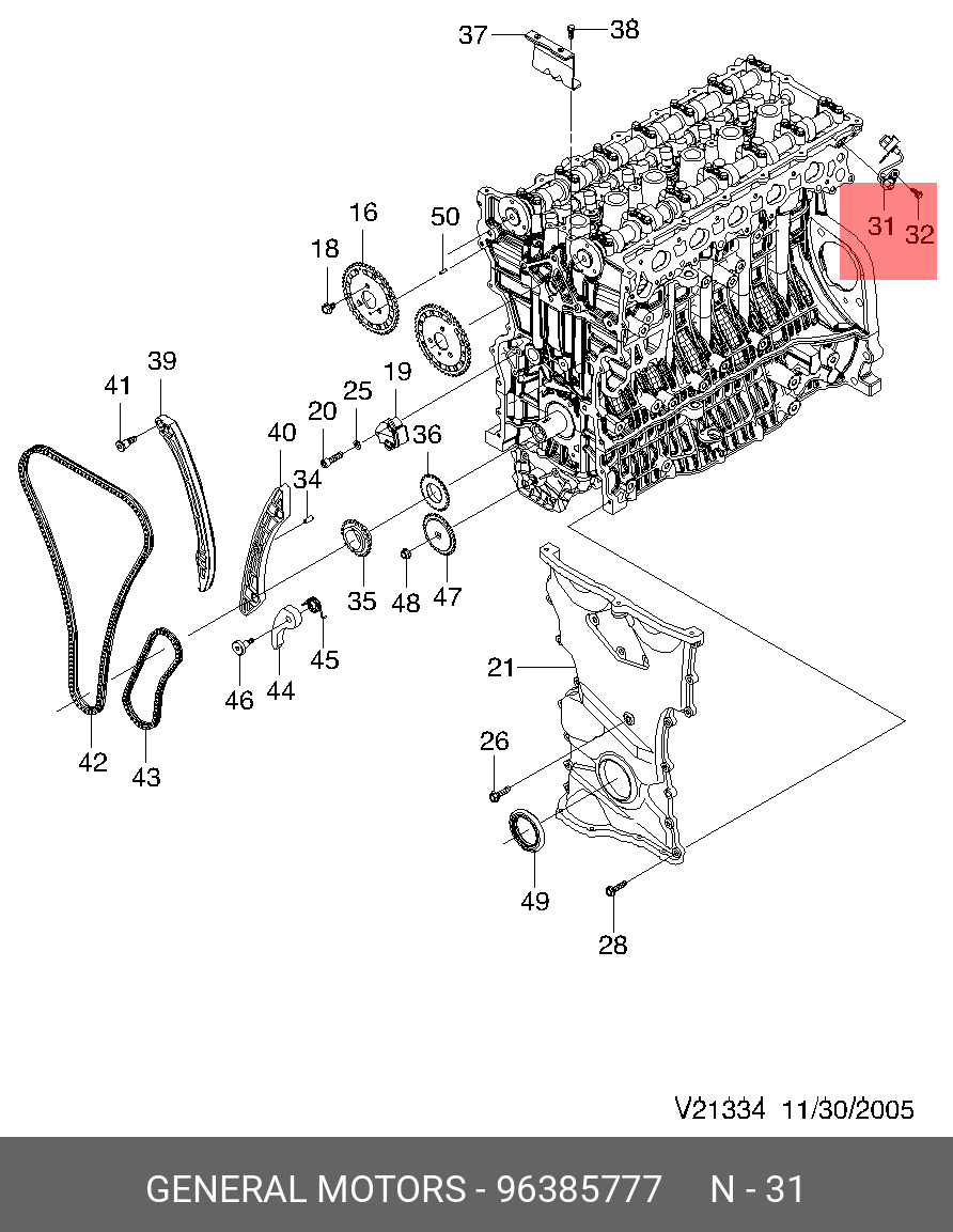 Датчик положения коленвала - GM 96385777
